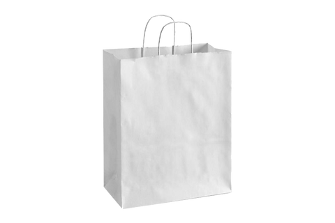 Paper Shopping Bags with handle, WHITE,  10x5x13  250 pcs