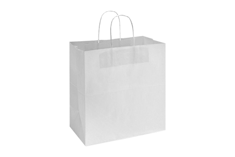 Paper Shopping Bags with handle, WHITE, 14x10x16,  200 pcs