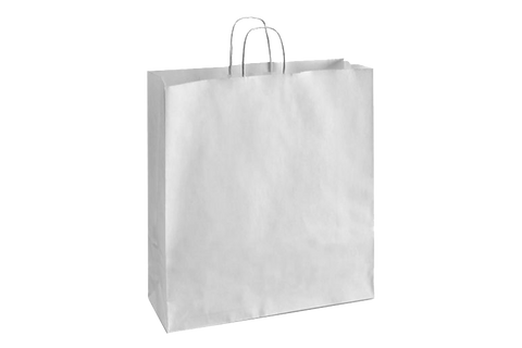 Paper Shopping Bags with handle, WHITE,  16x6x19,  200 pcs