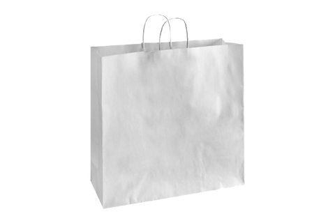 Paper Shopping Bags with handle, WHITE,  18x7x19,  200 pcs