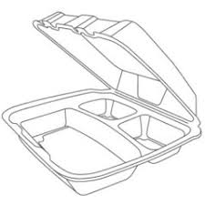 Foam Container, 3-Compartment,  8 x 7.5 x 2.25,  200 pcs,  #241, #22310