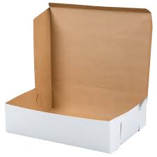 White Cake Boxes, Quarter Slab Plain, 50 pcs