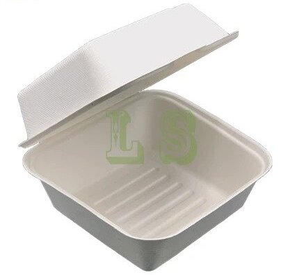 Sugarcane Bagasse Container, 6x6x3,(Wide) #400 pcs, #New Size, #GD-661 or EM-661