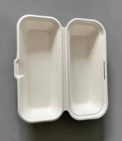 Sugarcane Bagasse Hot Dog Container, 8x4x3, #500 pcs