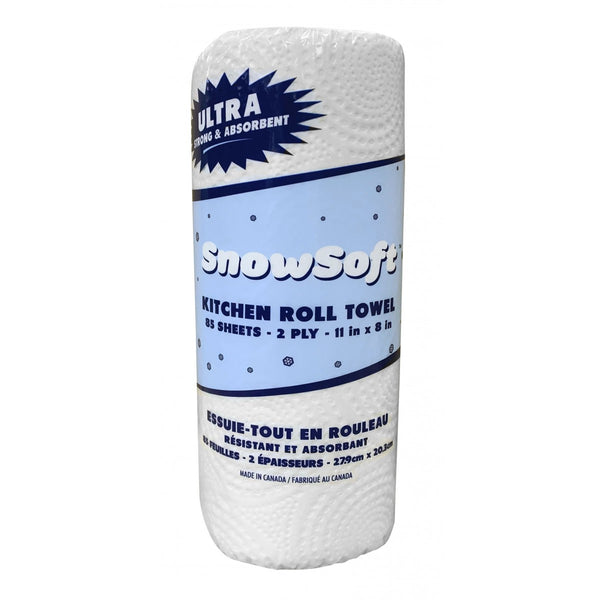 Kitchen Towels, 8" x 11", 24 rolls, 85 sheets,2 Ply #Snowsoft, Individually Wrapped #KTS42012    #Made In Canada  #Sunset
