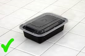 Microwavable Container Rectangular,  150sets, #Koality 38 oz, #RK38, #Black
