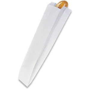 Submarine Bag  White Plain  4''x2.5''x16''  1000pcs, #2040029