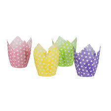 Tulip Spring Polkadot Mixed Cup, #4 colors  2"x 6 1/4", (160mm)  1000pcs