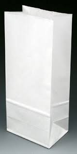 Paper Bags, White, 500pcs, #5 LB